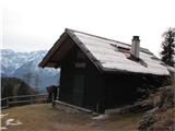 Zahomec - Monte Acomizza - Schonwipfel 1813 m gozdarska koča Cima Muli